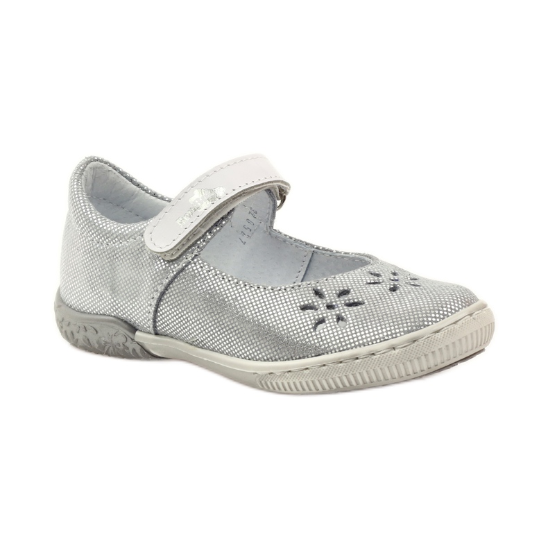 Ballerine da bambina fiori Ren But 3285 grigio 1