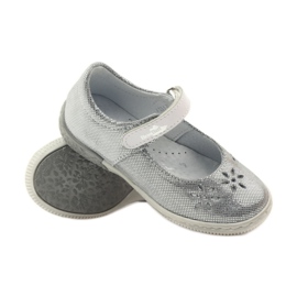 Ballerine da bambina fiori Ren But 3285 grigio 3