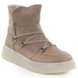 Stivali da donna in pelle beige filippo dbt7162 1