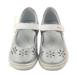 Ballerine da bambina fiori Ren But 3285 grigio 4