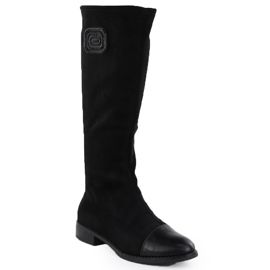 Stivali in pelle scamosciata femminile Black M. Daszyński MR2251-19 1