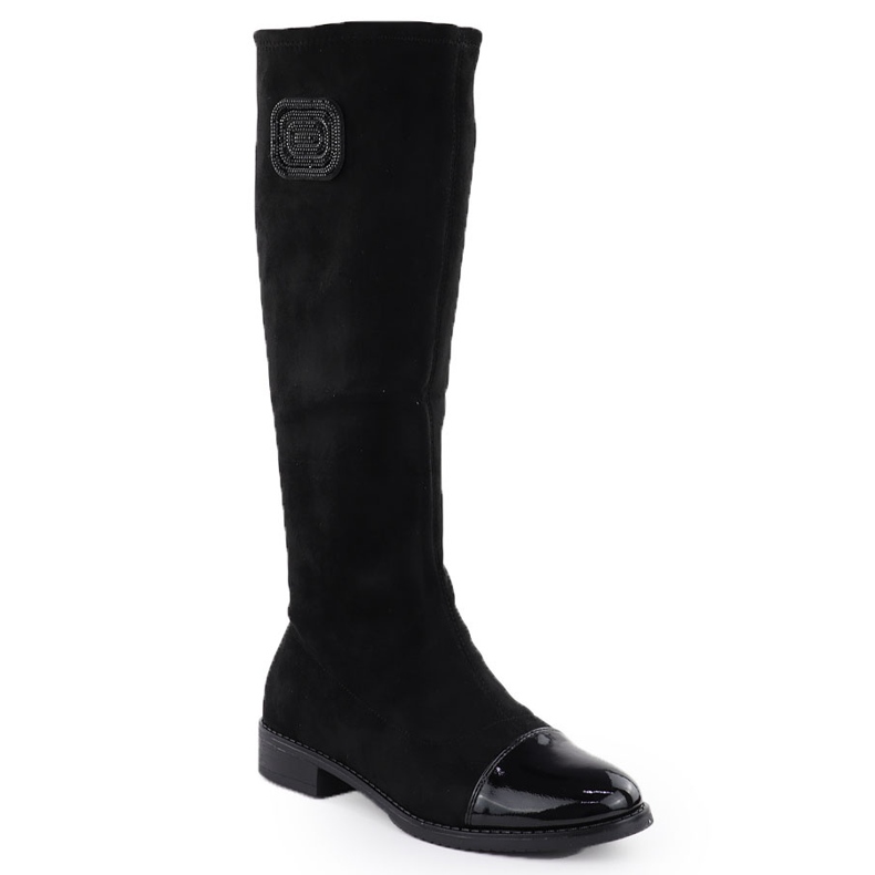 Stivali in pelle scamosciata dipinti, Black M. Daszyński MR2251-19 1