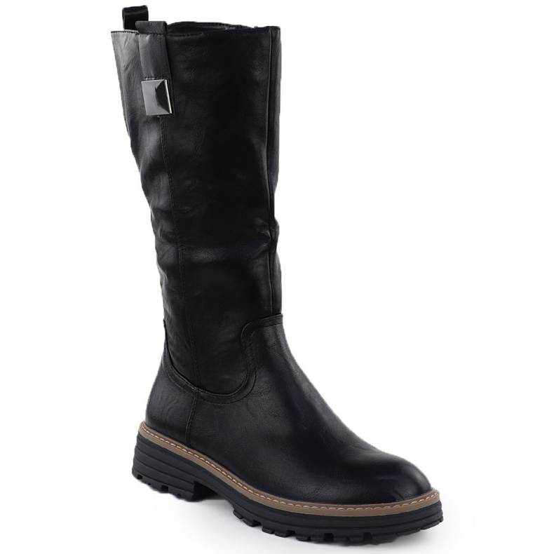 Stivali sulla piattaforma femminile Black Jezzi ASA259-9 1