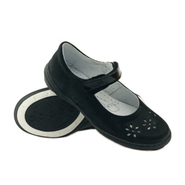 Ballerine da bambina fiori Ren But 4351 nero 3
