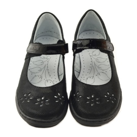 Ballerine da bambina fiori Ren But 4351 nero 4