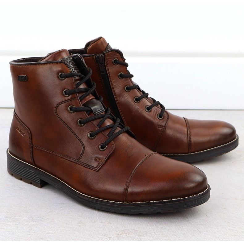 In pelle impermeabile marrone rieker marrone f4546-24 2