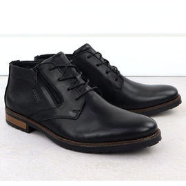 Scarpe in pelle Nero Rieker14609-00 in pelle 2