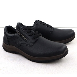 Scarpe in pelle maschile sul Rieker nero 03604-00 2