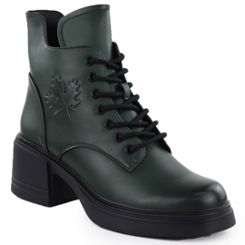 Stivali in pelle sul verde Vinceza verde isolato 26-39950 1