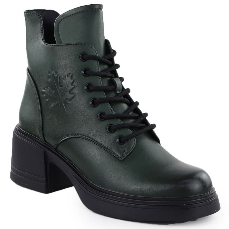 Stivali in pelle sul verde Vinceza verde isolato 26-39950 1