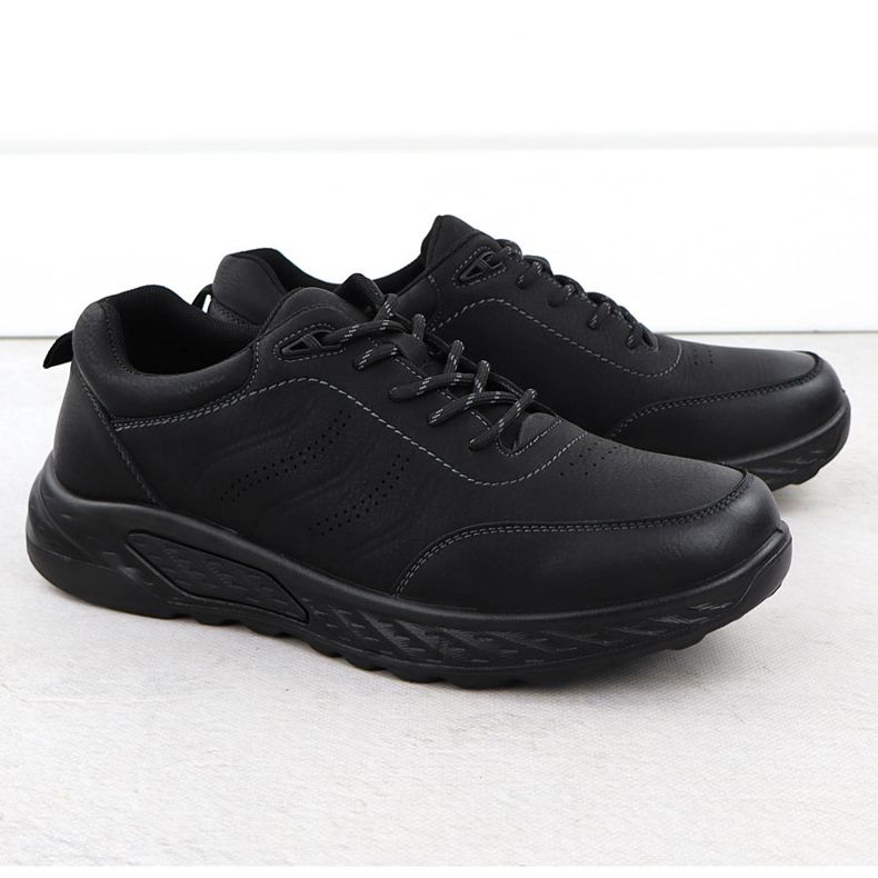 Scarpe da uomo con lacci neri unsoft 25mn16-9274 2