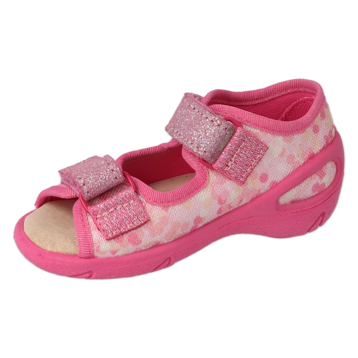 Sandali da bambino Befado con inserto in pelle 063X015 rosa con glitter 1