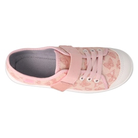 Ciabatte per bambini Befado con velcro 351Y033, rosa con farfalle 2
