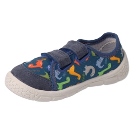 Pantofole per bambini Befado con motivi di dinosauri 908P011 blu 2