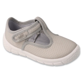 Pantofole per bambini Befado con velcro, grigie 629P004 Soft-B grigio 1