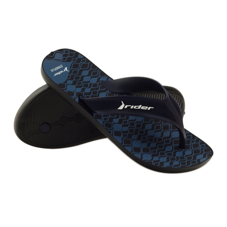 Ciabatte da uomo Rider 11073 blu navy nero 3