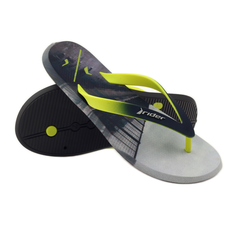 Infradito uomo Rider 10719 grigio giallo 3