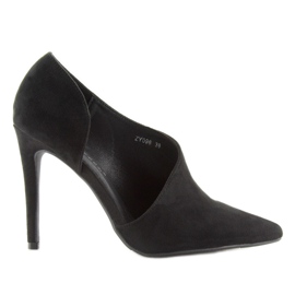 Décolleté nere asimmetriche su spilla ZY098 Black nero 1
