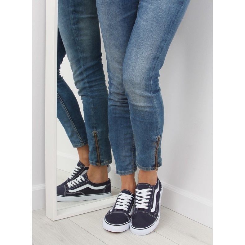 Sneakers da donna blu navy DC3 bianca 1