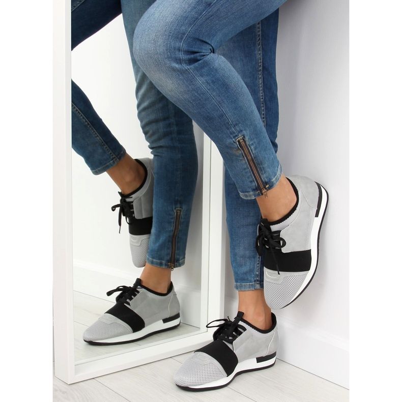 Scarpe sportive grigie 16-515 grigie grigio nero 1