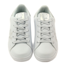 American Club Sneakers cuore americano con sottopiede in pelle bianco grigio 4