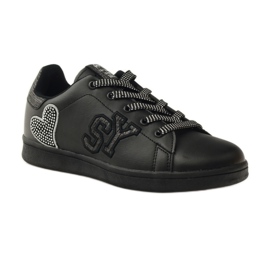 American Club Sneakers cuore americano con sottopiede in pelle grigio nero 1