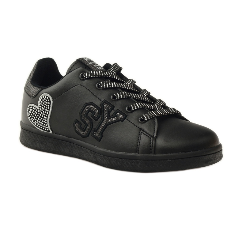 American Club Sneakers cuore americano con sottopiede in pelle grigio nero 1
