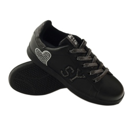 American Club Sneakers cuore americano con sottopiede in pelle grigio nero 3