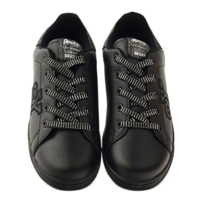 American Club Sneakers cuore americano con sottopiede in pelle grigio nero 4
