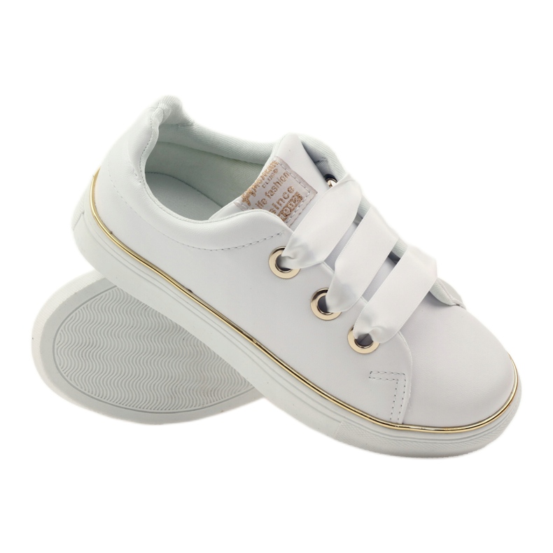 American Club Sneaker da donna Stringa di raso 17152 bianco 3