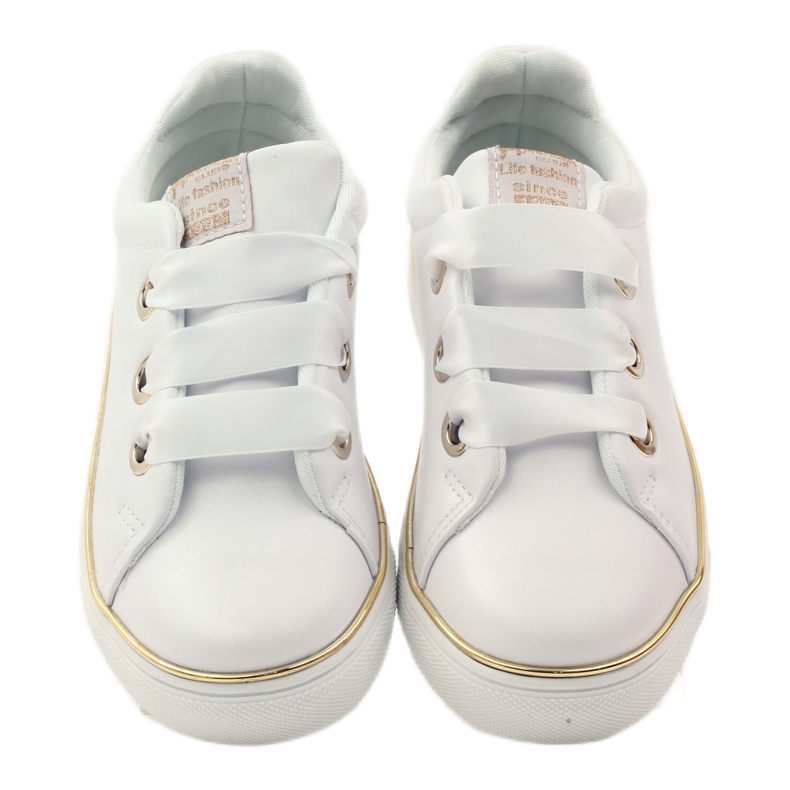 American Club Sneaker da donna Stringa di raso 17152 bianco bianca 4