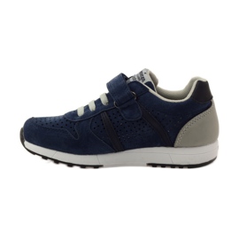 American Club ADI sport intarsio in pelle americana blu navy grigio 2