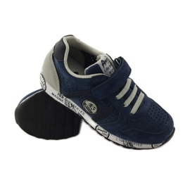 American Club ADI sport intarsio in pelle americana blu navy grigio 3