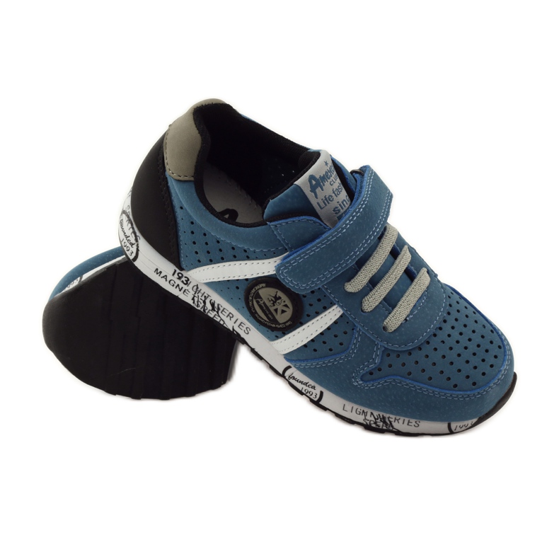 American Club ADI sport intarsio in pelle americana grigio blu nero bianco 3