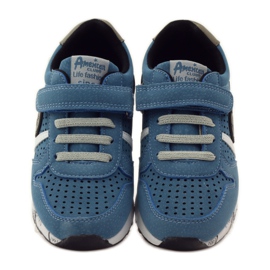 American Club ADI sport intarsio in pelle americana grigio blu nero bianco 4