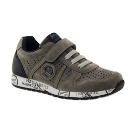 American Club Sottopiede in pelle sportiva americana punzonata blu navy grigio 1