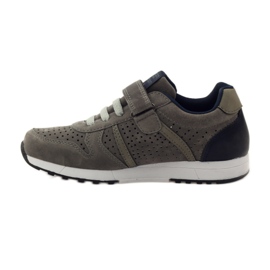 American Club Sottopiede in pelle sportiva americana punzonata blu navy grigio 2
