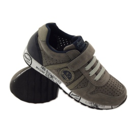 American Club Sottopiede in pelle sportiva americana punzonata blu navy grigio 3