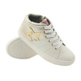 American Club Stivaletti atletici americani con sottopiede in pelle giallo bianco 3