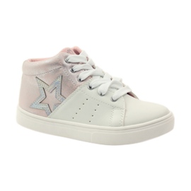 American Club Stivaletti sportivi con soletta americana in pelle rosa grigio bianco 1