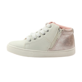 American Club Stivaletti sportivi con soletta americana in pelle rosa grigio bianco 2