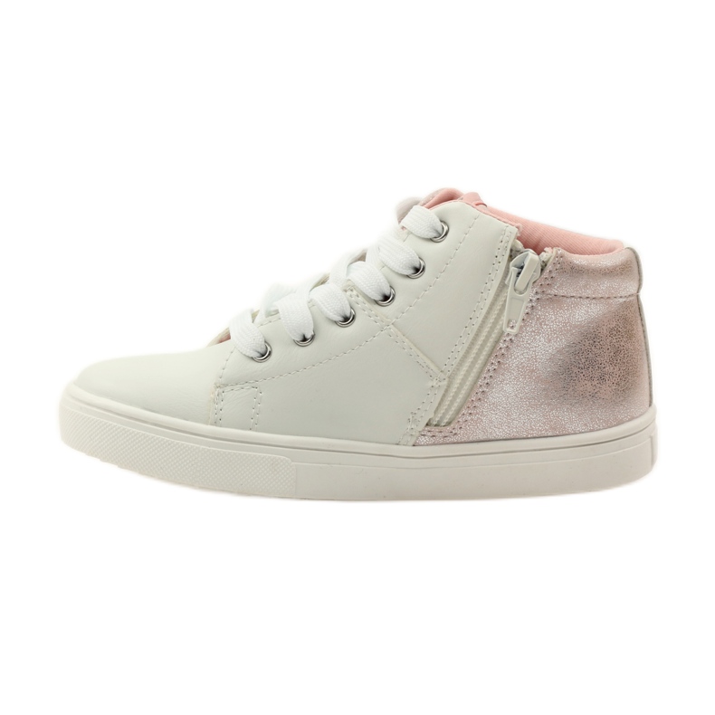 American Club Stivaletti sportivi con soletta americana in pelle rosa grigio bianco 2