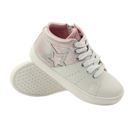 American Club Stivaletti sportivi con soletta americana in pelle rosa grigio bianco 3