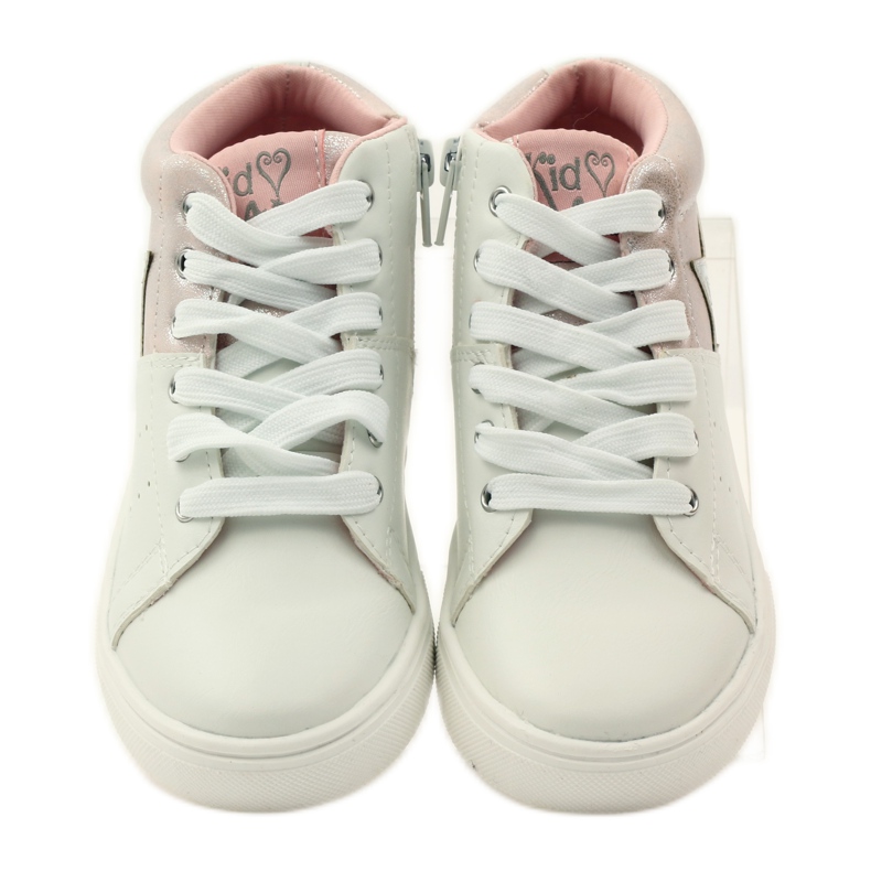 American Club Stivaletti sportivi con soletta americana in pelle rosa grigio bianco 4
