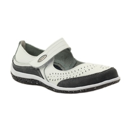 Filippo Ballerine da donna in pelle Vinceza bianca grigio 1