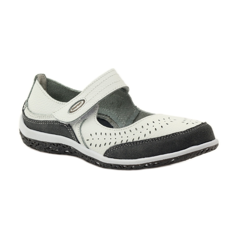 Filippo Ballerine da donna in pelle Vinceza bianca grigio 1