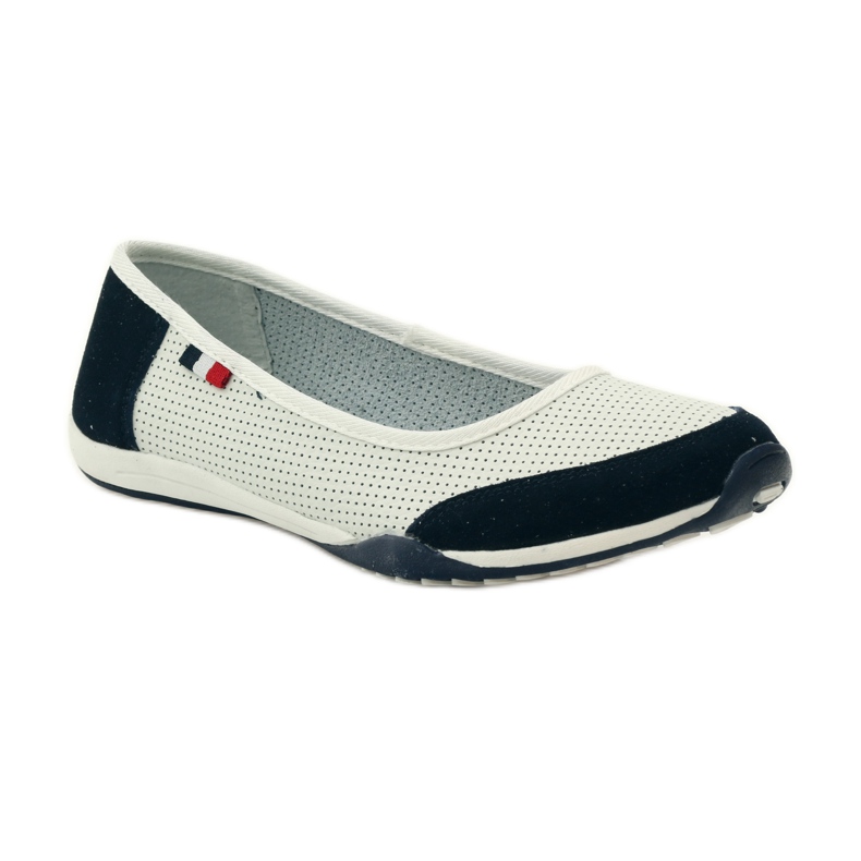 Ballerine da donna in pelle Filippo bianche bianca blu navy 1