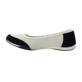 Ballerine da donna in pelle Filippo bianche bianca blu navy 2