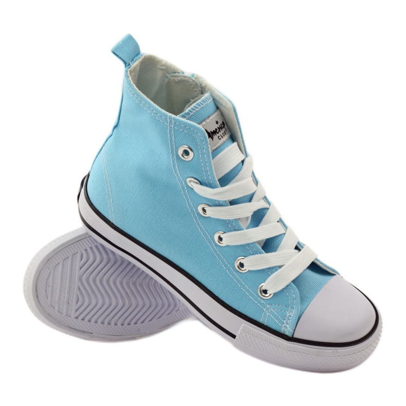 Sneaker stringate American Club bianca blu 3