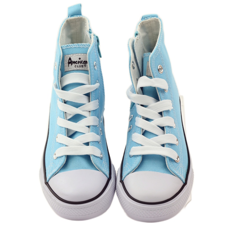 Sneaker stringate American Club bianco blu 4